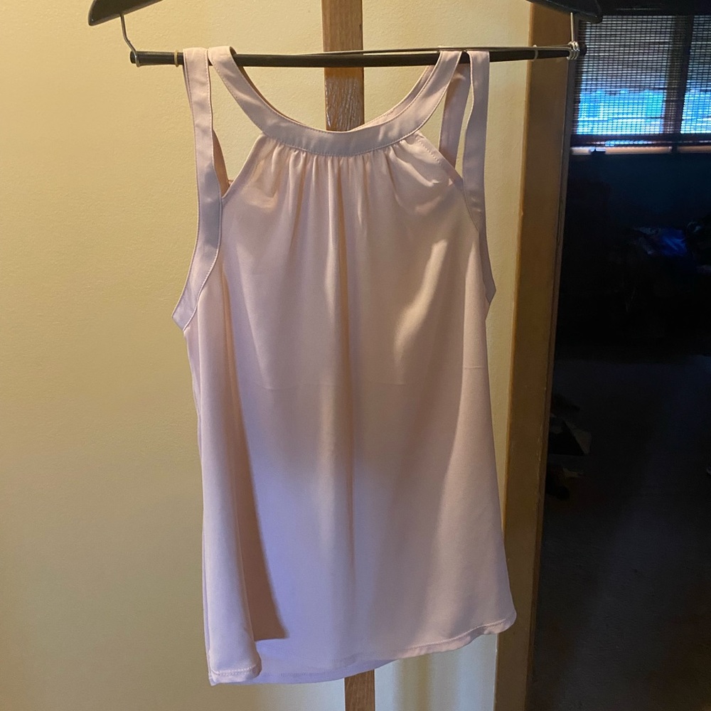 Express Light Pink Gathered Tank Top xs